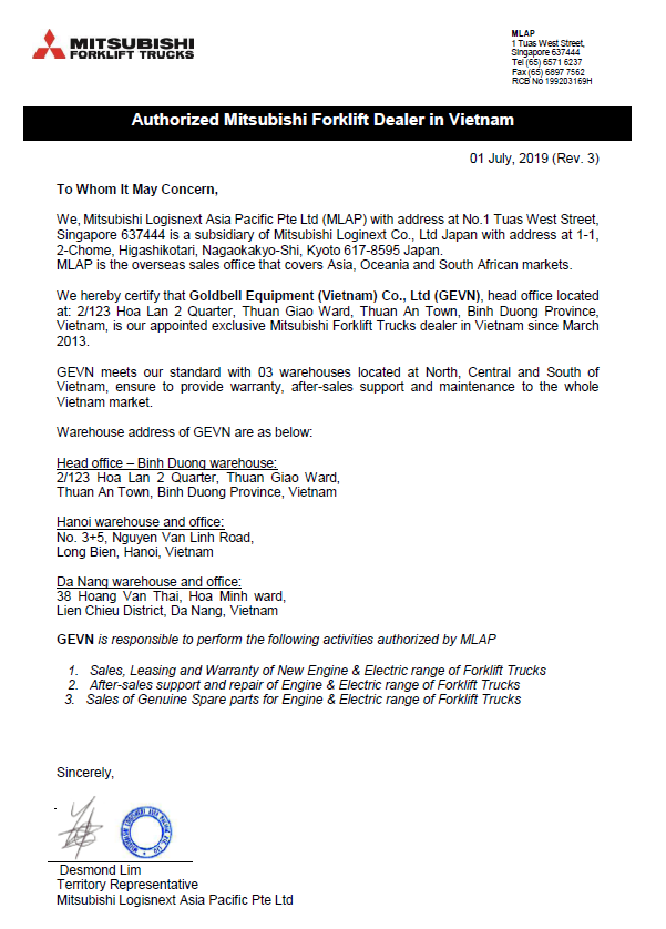 Xe nâng tay Mitsubishi tải trọng 2,500kg, độ rộng càng 520mm mã sản phẩm A990070510